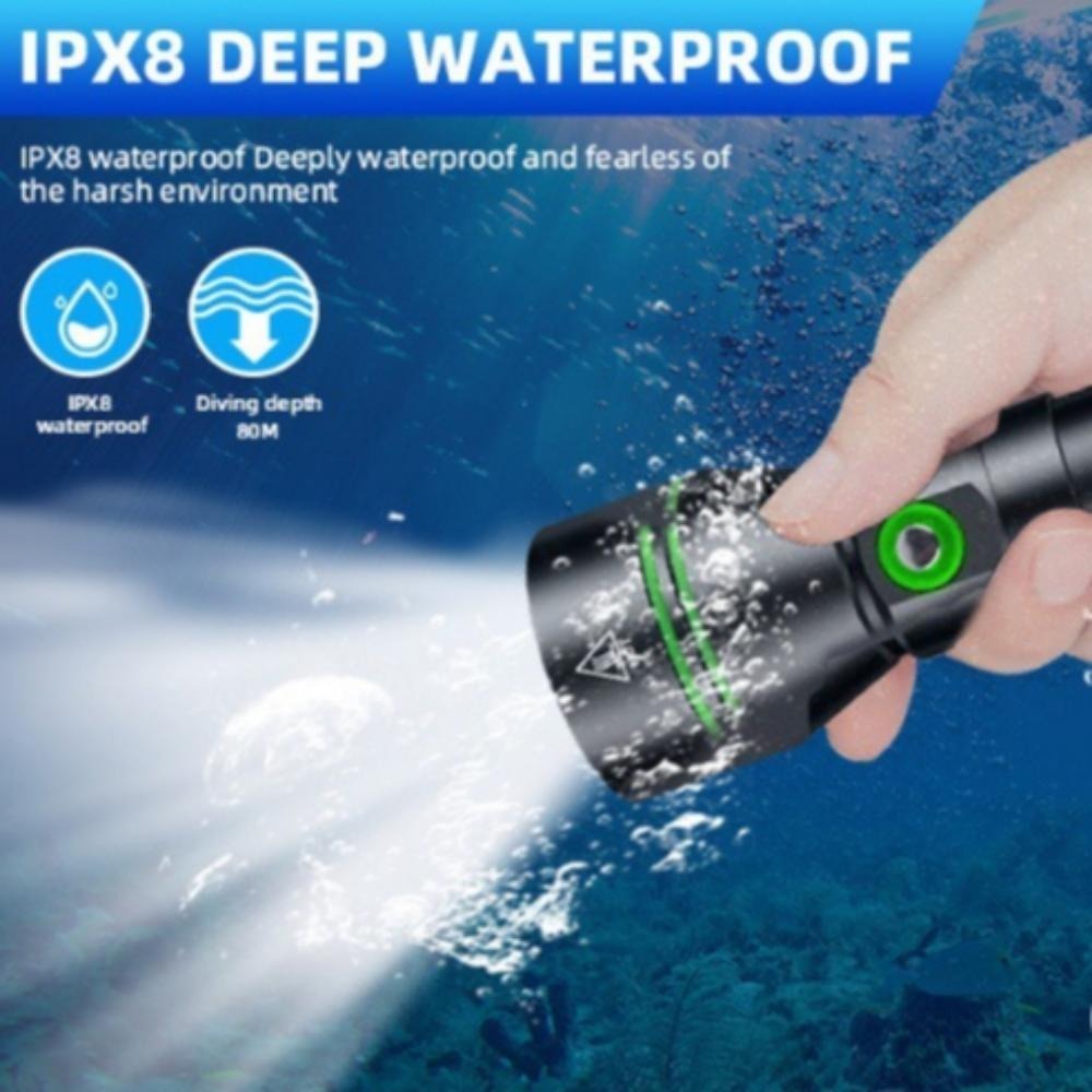 Super Bright XHP70 LED Scuba D - Underwater Flashlight avaliação e preço