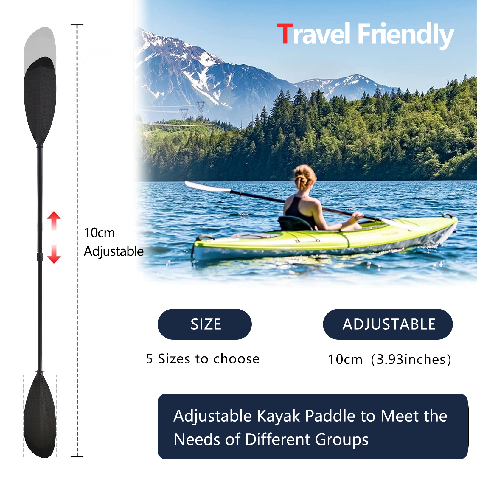 750g 2 Piece Sport Line Kayak  - Kayak Paddle Carbon avaliação e preço