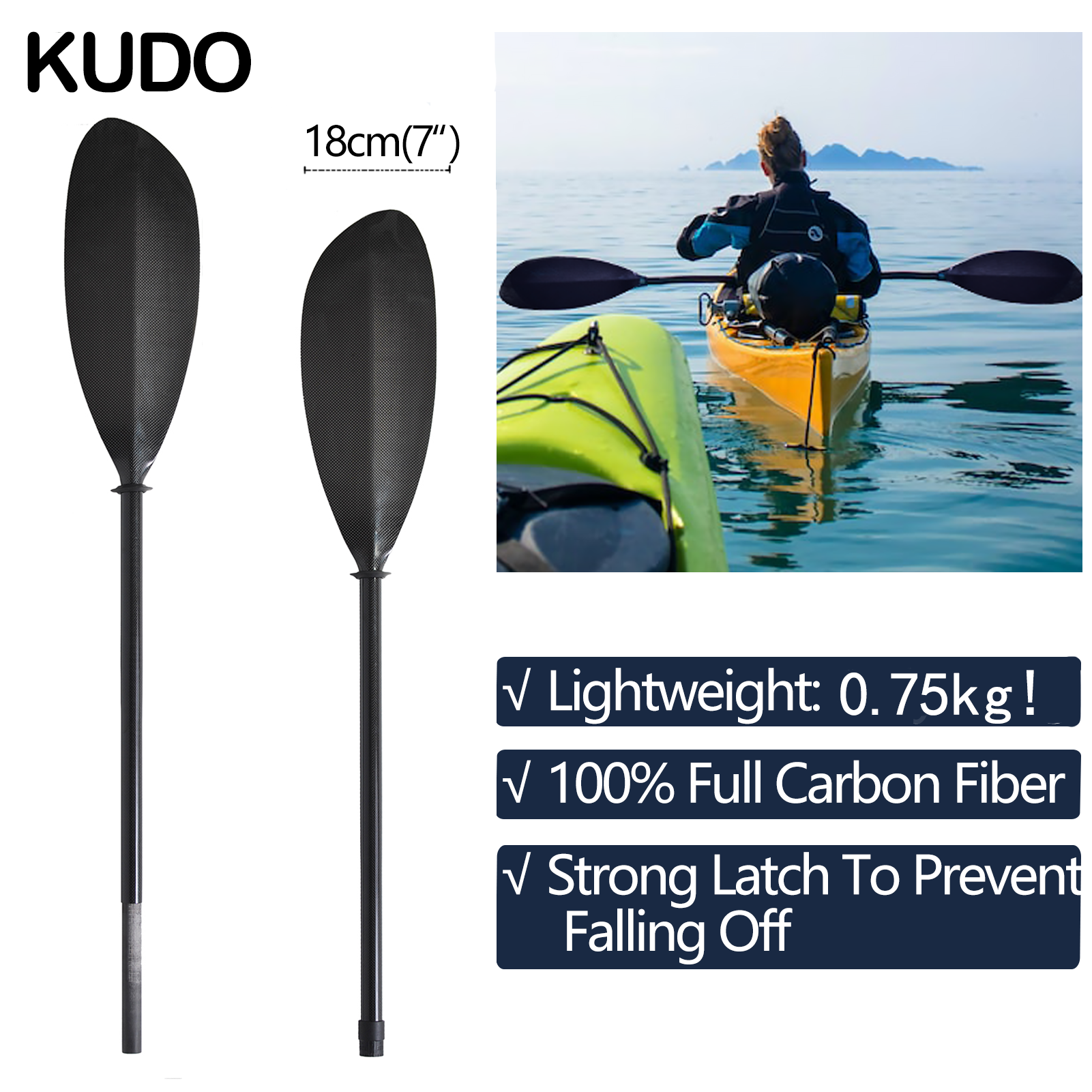 750g 2 Piece Sport Line Kayak  - Kayak Paddle Carbon avaliação e preço