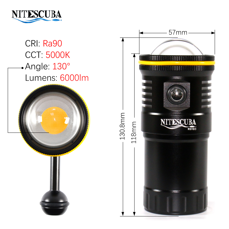 Nitescuba NSV60 LED Diving Vid - Underwater Flashlight avaliação e preço