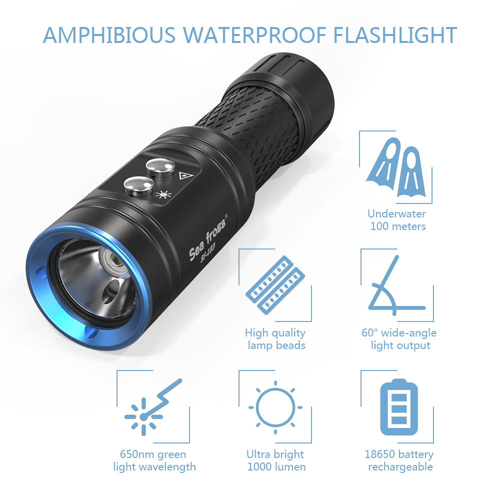 Strbea 1000 Lumens LED Flashli - Underwater Flashlight avaliação e preço