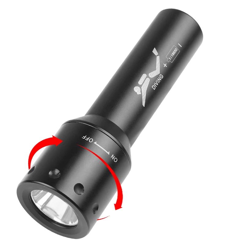 New T6 LED Diving Torch Long-R - Underwater Flashlight avaliação e preço